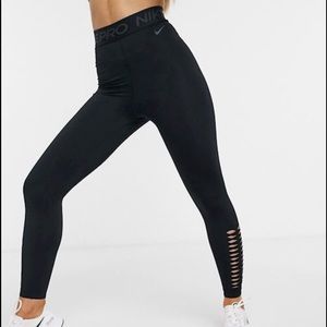 Nike Black High-Waist Leggings with Cutout Detail